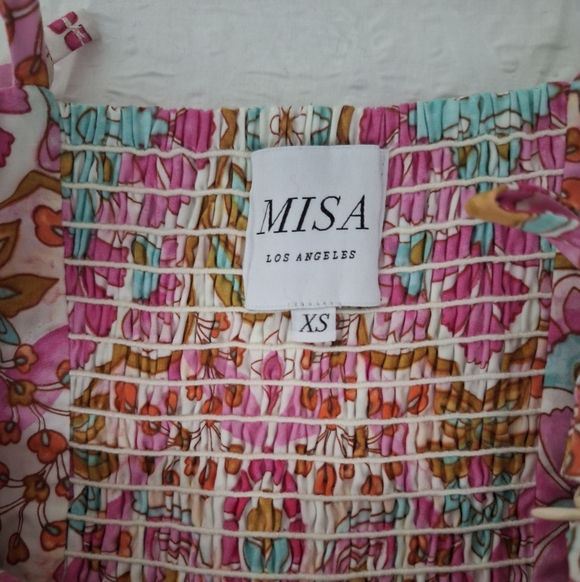 Misa Los Angeles Pink and Green Patterned Maxi Dress - Picture 8 of 11